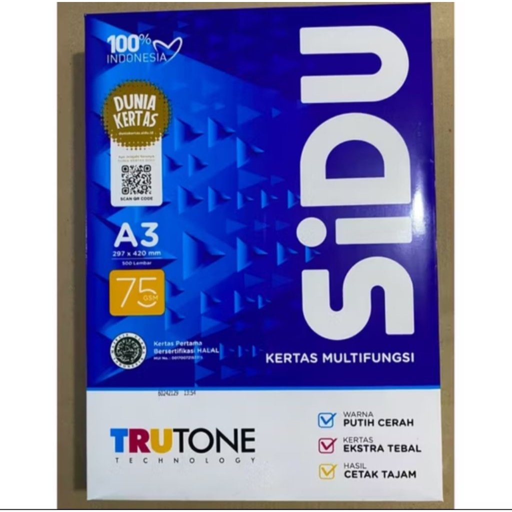 

(RIM) KERTAS HVS SIDU A3 75 GSM