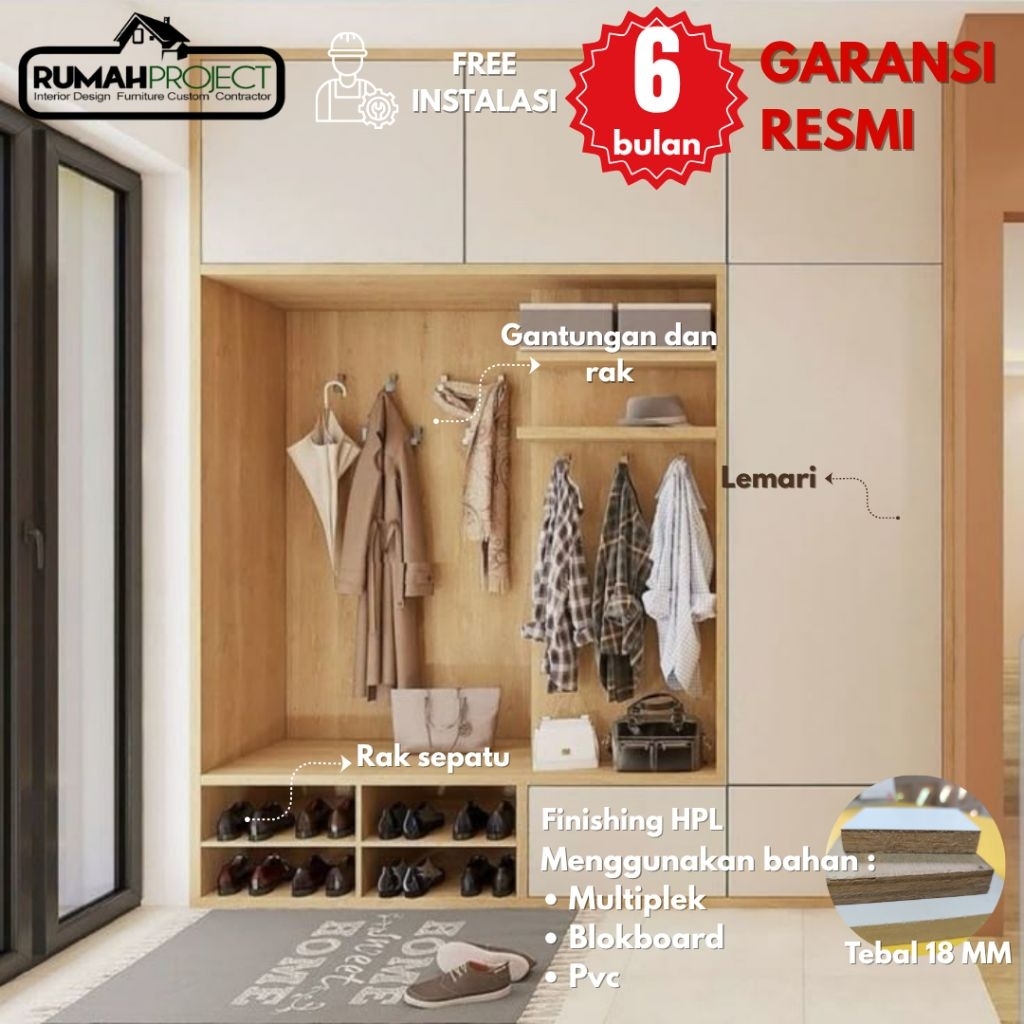 LEMARI PAKAIAN GANTUNG CUSTOM | LEMARI PAKAIAN | WARDROBE