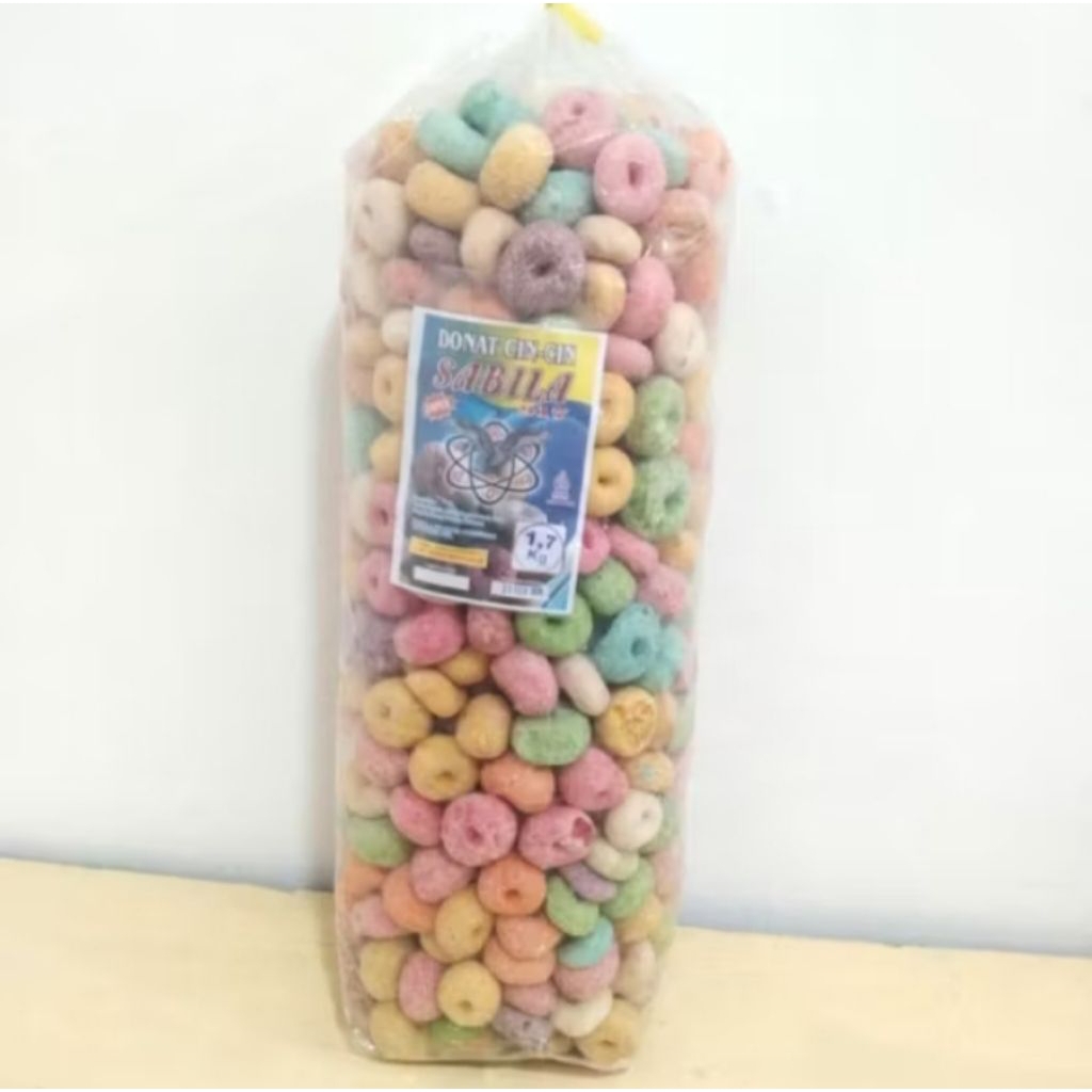 

*Donat Cin-cin Kering Pelangi warna-warni Gabus Manis*