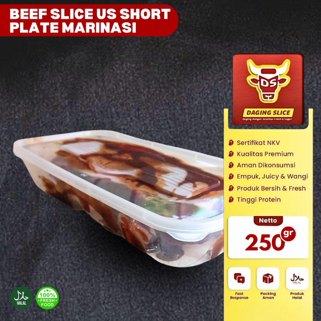 

US Beef Slice Marinasi 250gr Daging Sapi Shortplate Kualitas Premium Irisan Tipis Bandung