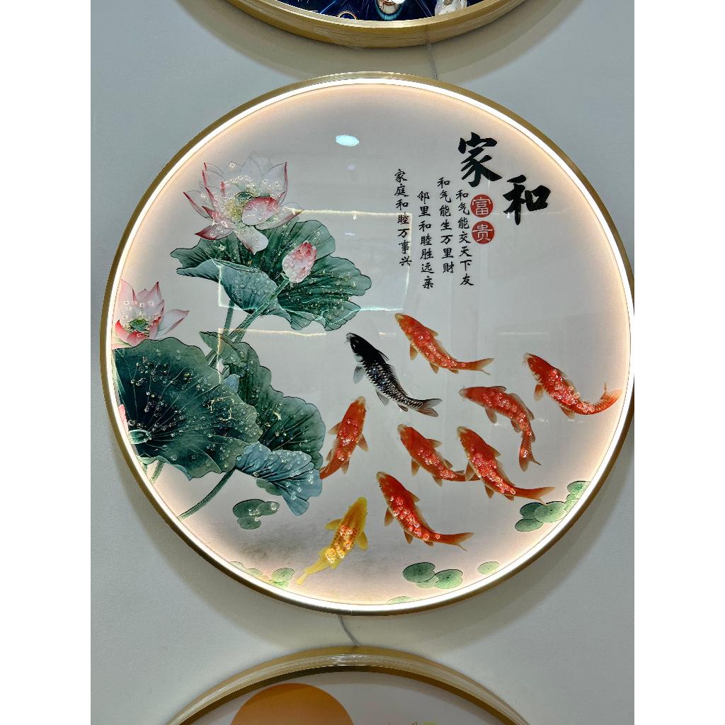 LUKISAN PORCELAIN IKAN KOI 5D DIAMOND + LED