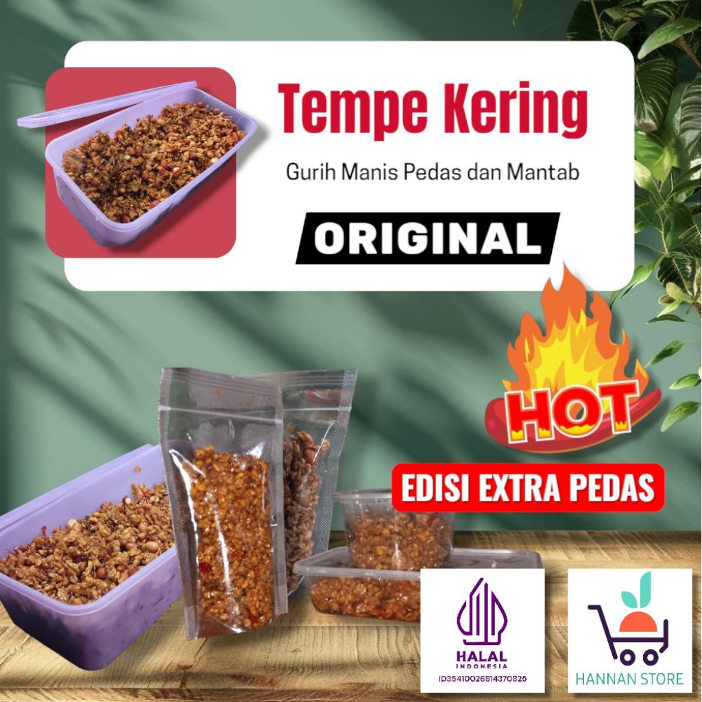 

Tempe kering extra pedas varian Original
