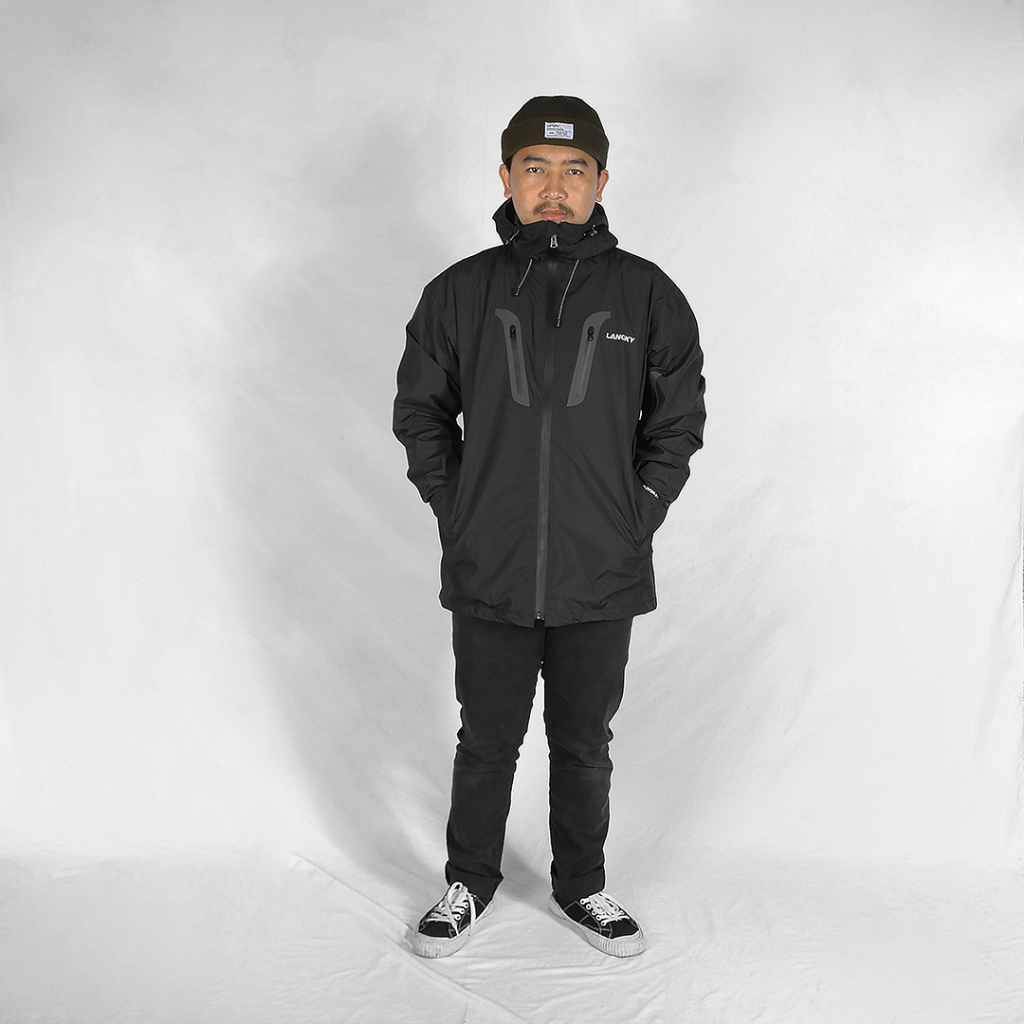 Jaket Outdoor Waterproof Premium Anti Air Anti Angin Pria Wanita Langky Jacket Biru Langit Biru Tosk