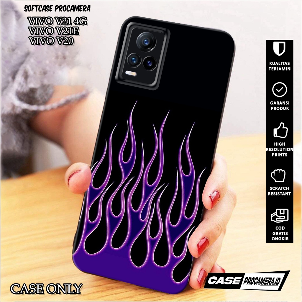 Case VIVO V21 4G / V21E / V20 - Casing VIVO V21 4G / V21E / V20 [ FIRE ] Silikon VIVO V21 4G /V21E /