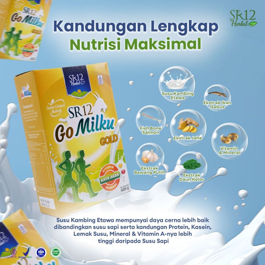 

Go Milku SR12 Gold 600gr Susu Kambing Etawa Meningkatkan Kesehatan Untuk Anak Lansia dan Ibu Menyusui