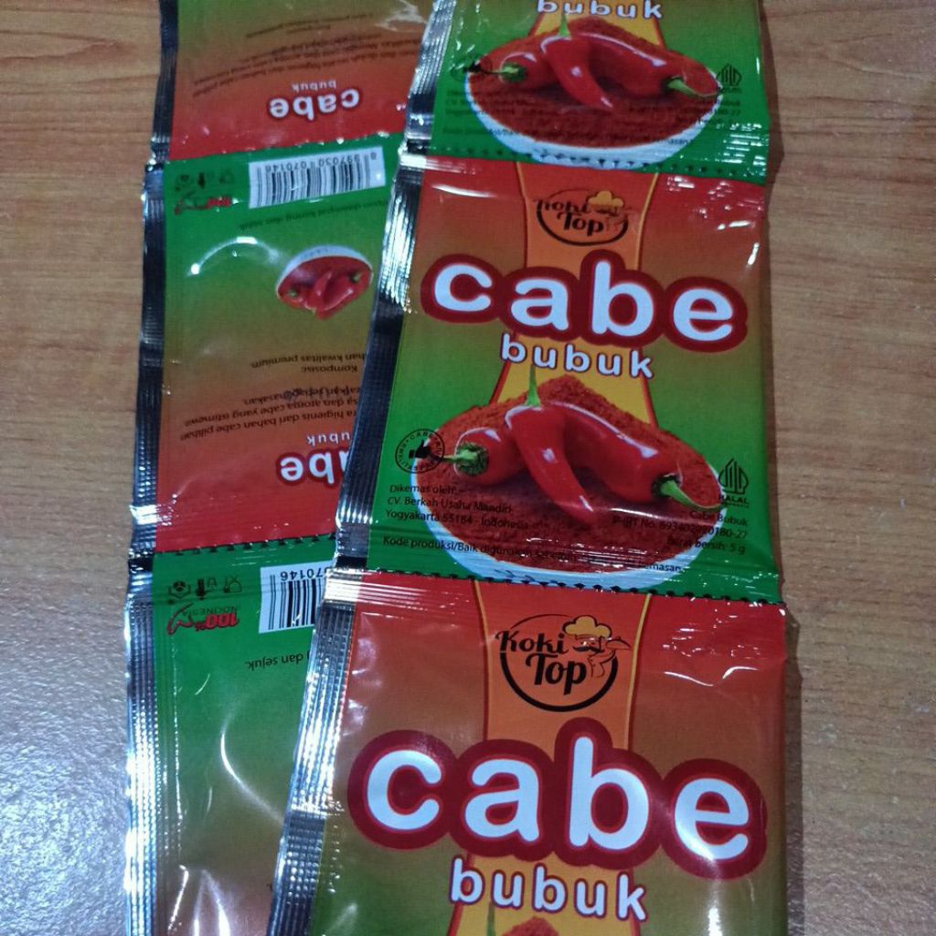 

cabe bubuk instan kemasan