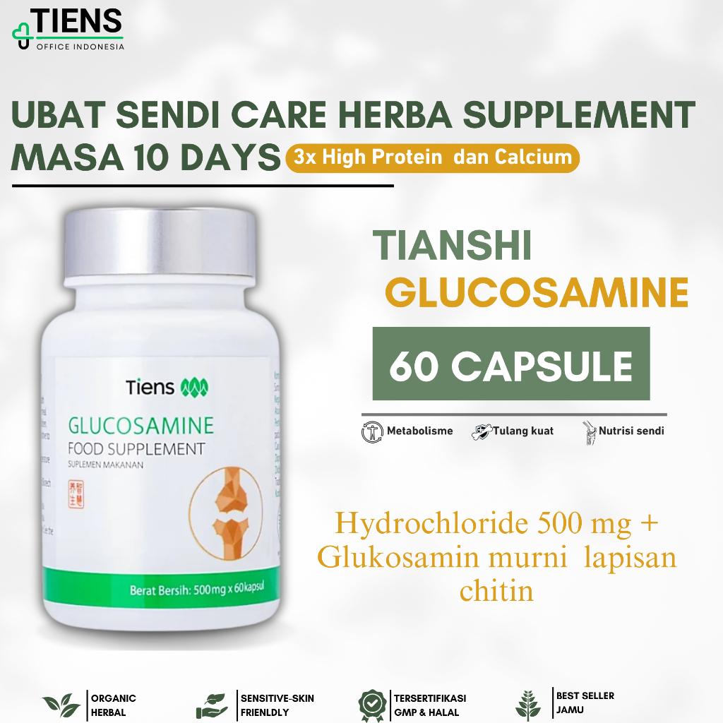 Glucosamine Tiens Obat Sakit Pinggang Nyeri Sendi Sakit Lutut Kaki Glucosamin Vitamin Tulang Dan Sen