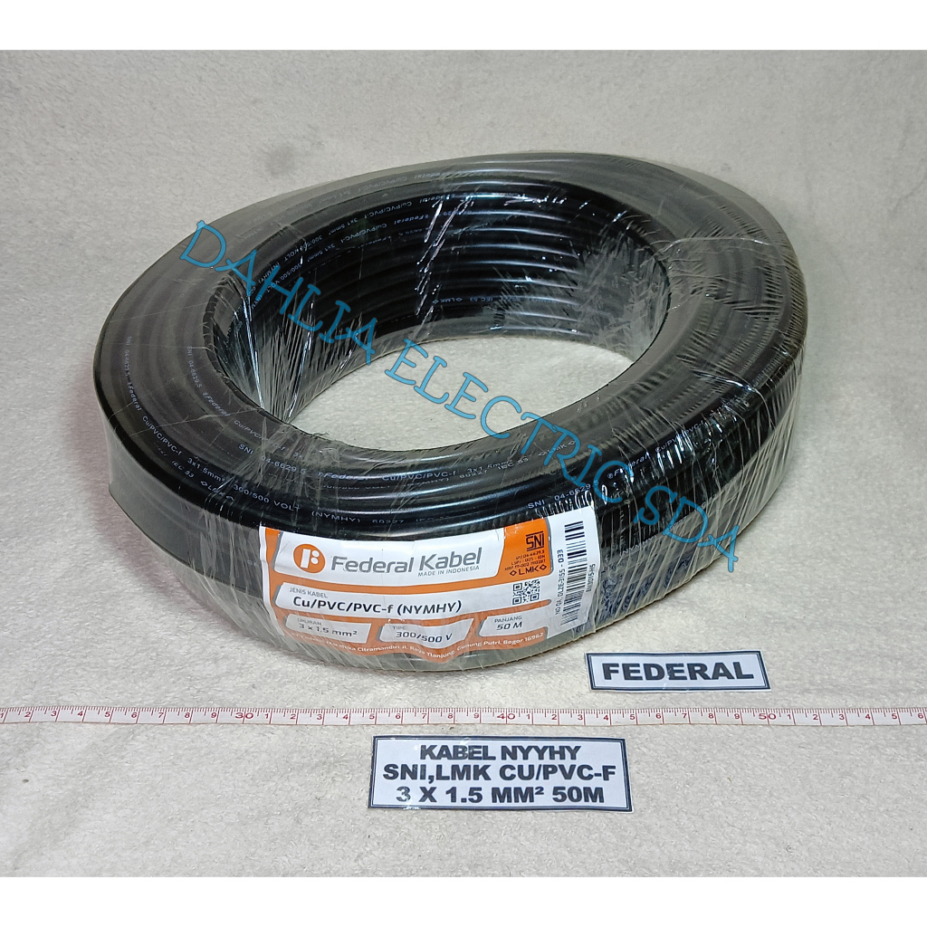 KABEL NYYHY 3 X 1.5 FEDERAL 1 ROLL (50M) SNI LMK