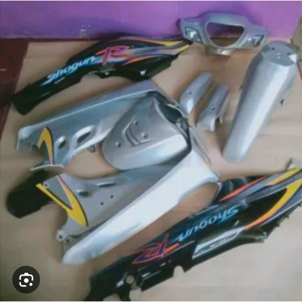 Cover body full set shogun 110 warna silver