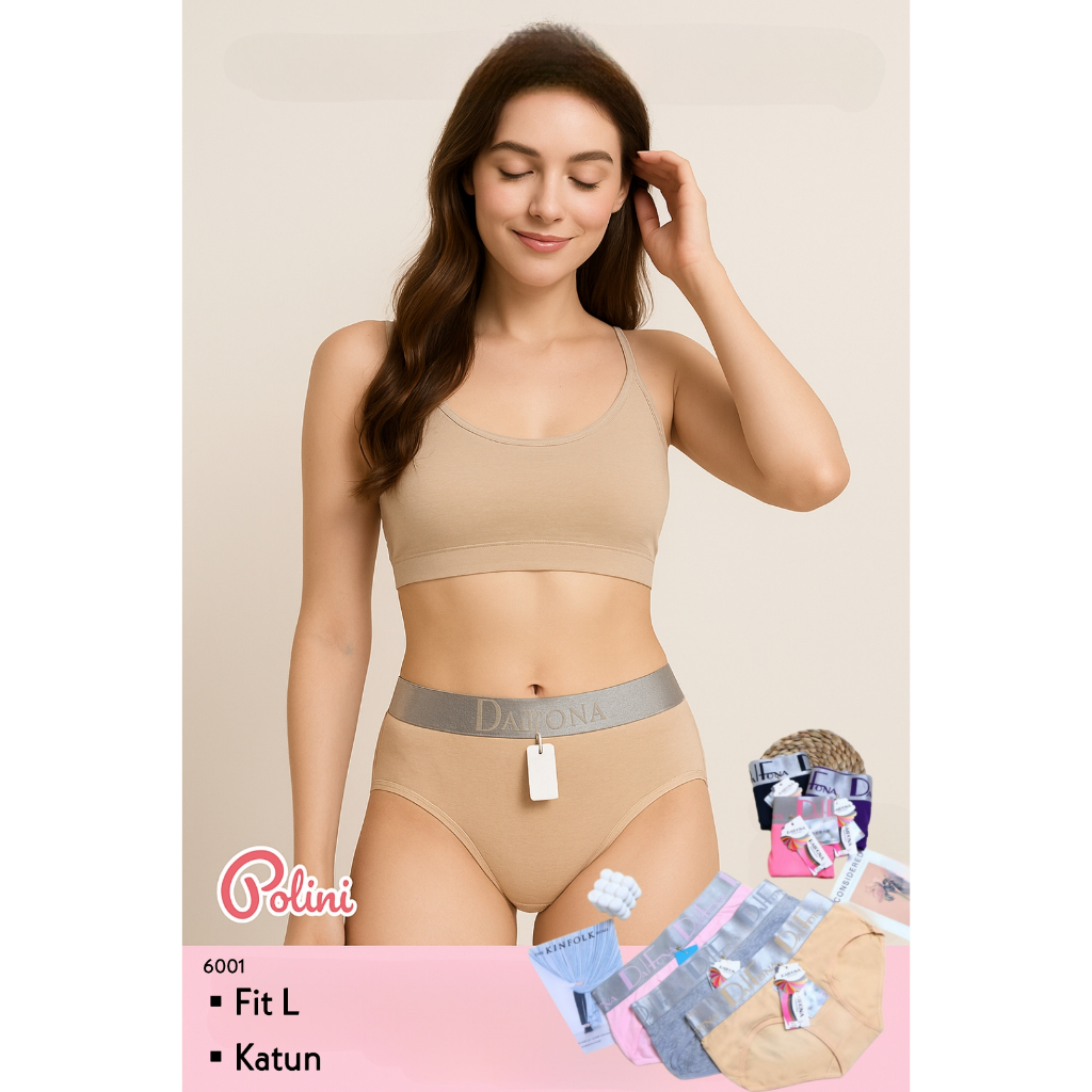 RVC75 - DAIFONA Celana Dalam Wanita CD Cewek Katun Polos Underwear Import Murah Pakaian Dalam Dewasa