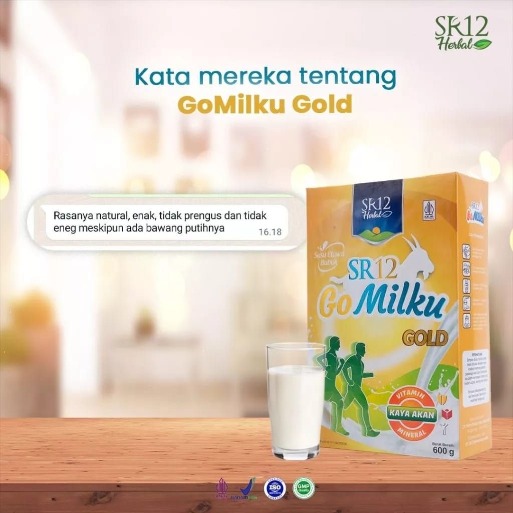 

SR12 GoMilku Gold 600gr Susu Kambing Etawa Tinggi Kalsium Go Milku Halal BPOM Menyehatkan Jantung