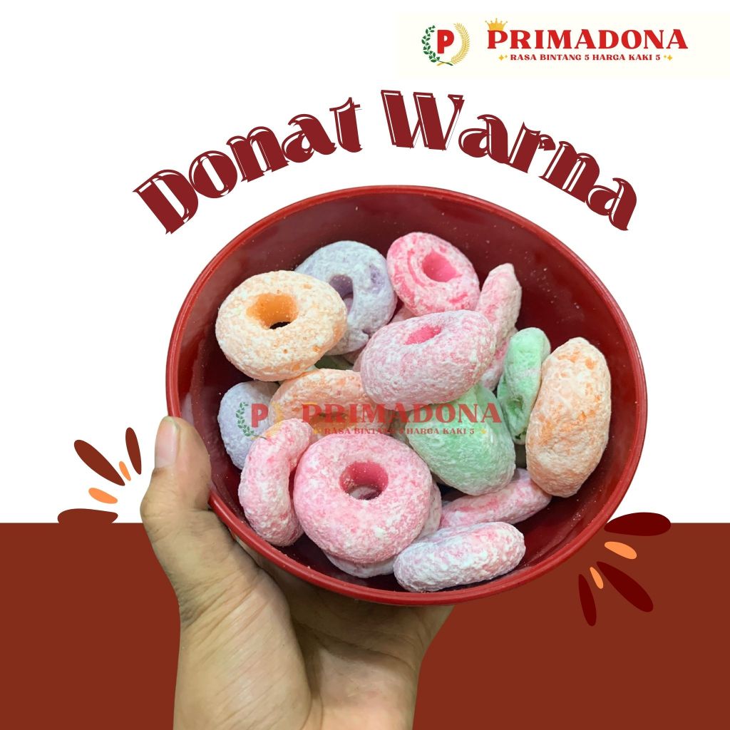 

donat warna jual kiloan 250gr 500gr - primadona snack