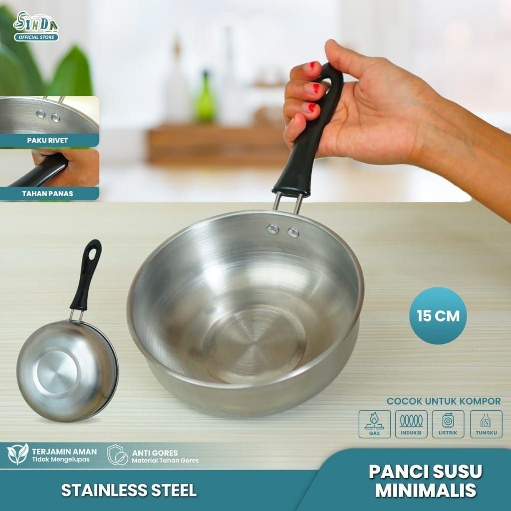 Panci susu stenlis 15cm