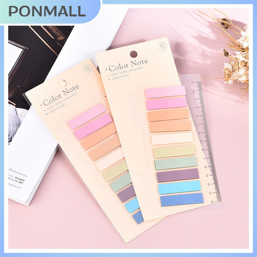 

Sticky notes Loose leaf Morandi 10 warna | Sticky Notes Penggaris | Catatan tempel warna-warni | Penanda buku|