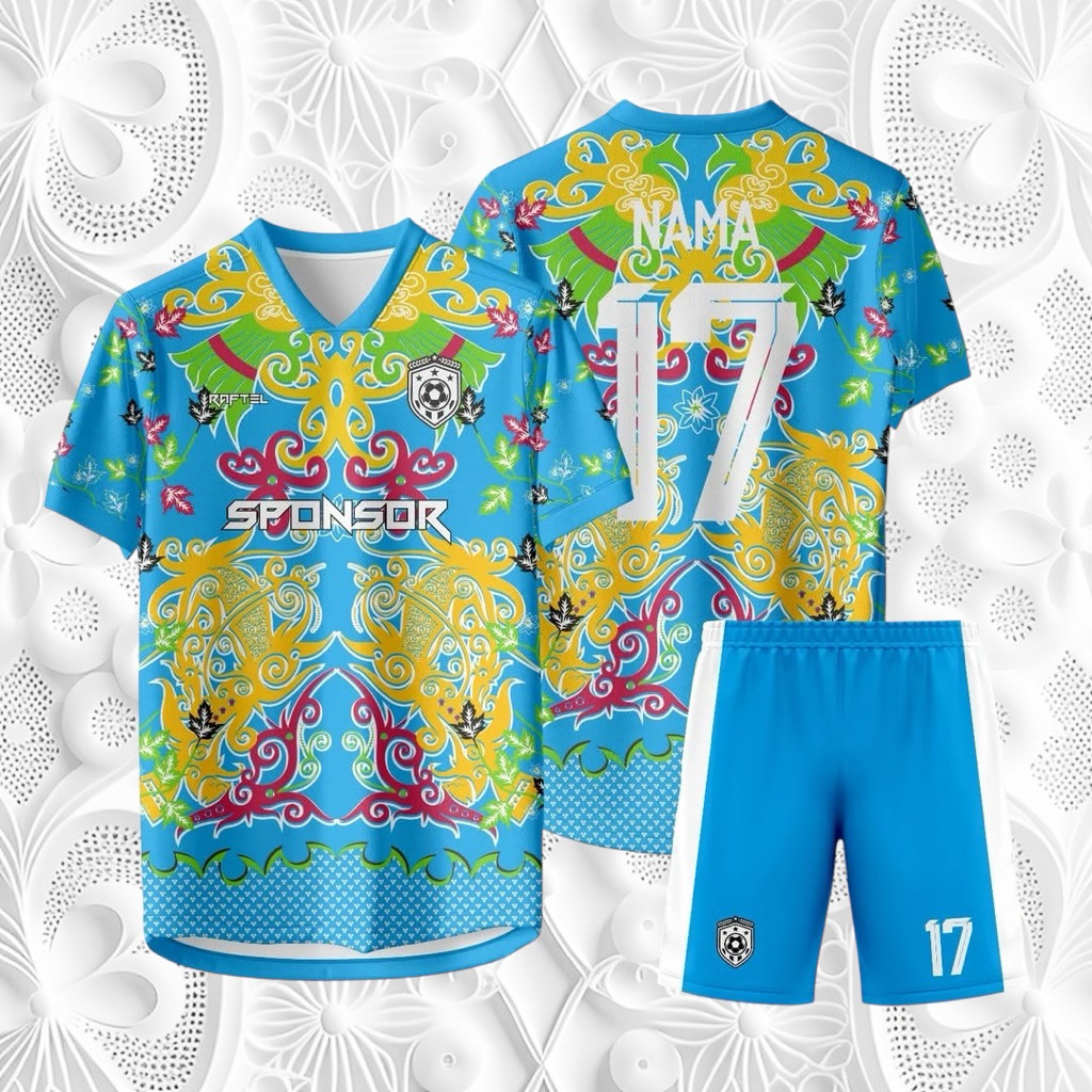 jersey bola / jersey futsal / jersey voli / jersey olahraga motif batik free costum desain