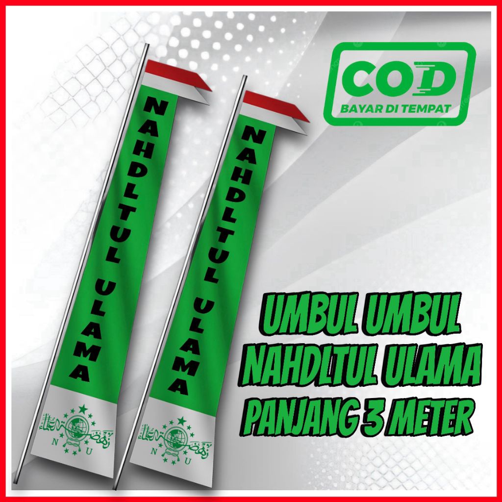 UMBUL-UMBUL NU PANJANG 3 METER | BENDERA NU MURAH
