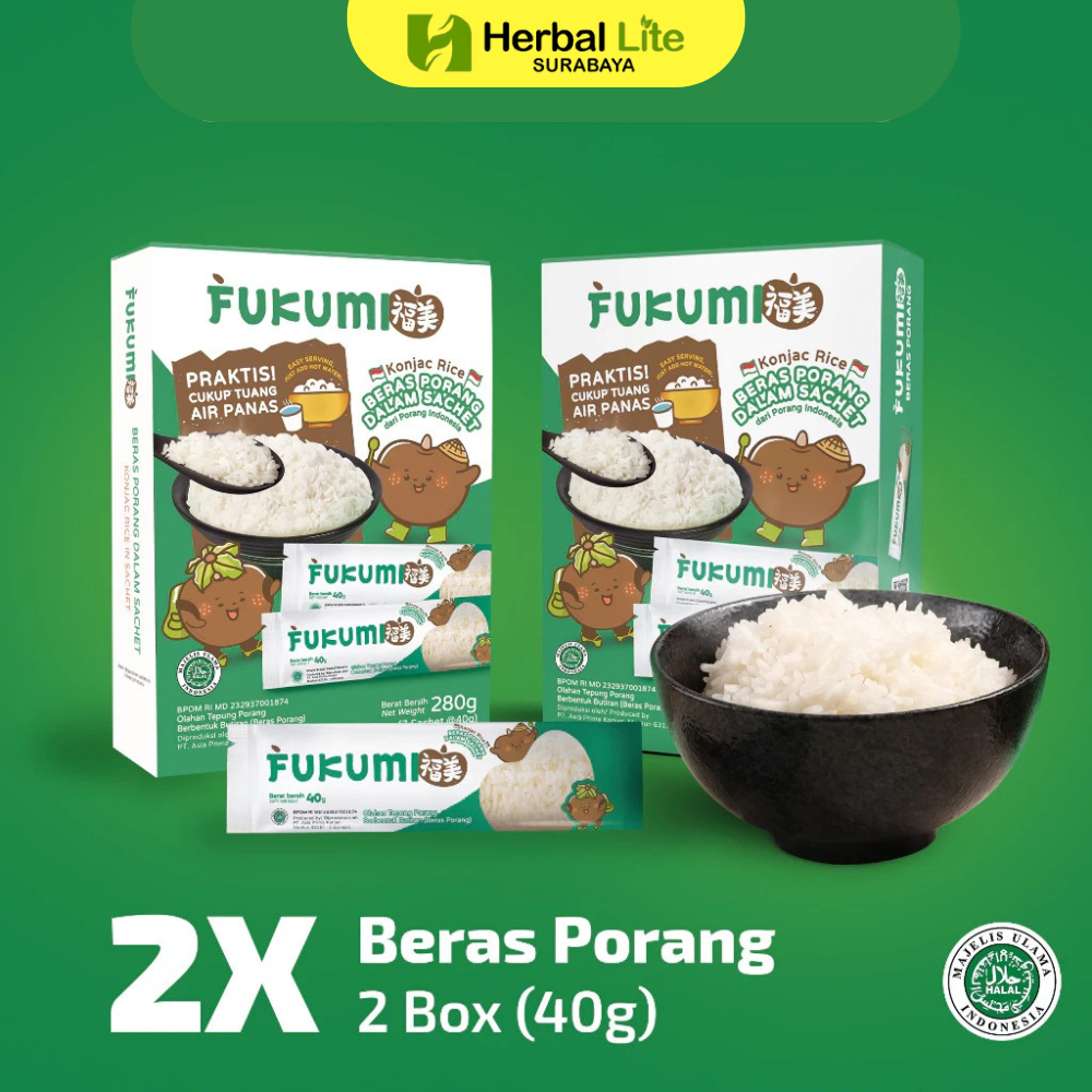 

FUKUMI Beras Porang 2 Box Sachet - Shirataki/ Konjac Rice