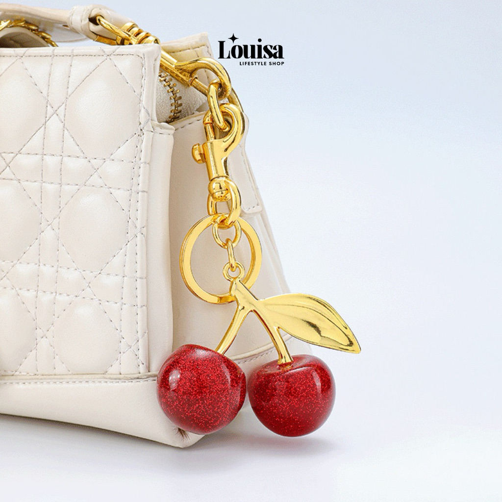 LOUISA | Gantungan Tas Bag Charm Coach Cherry Gantungan Kunci Keychain Aesthetic Lucu