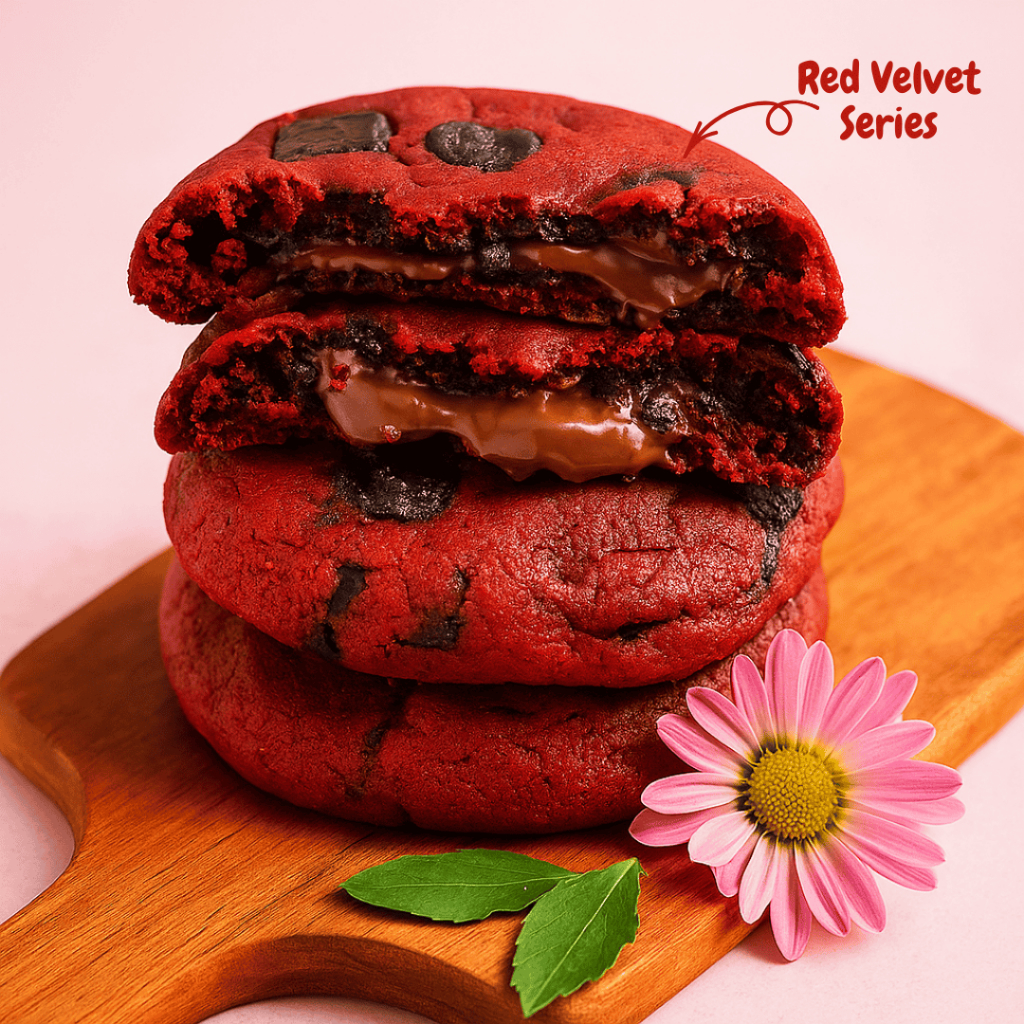 

(Giggly)_BUY 5 GET 1 FREE_Redvelvet Series_(60-70 gram)_Soft Cookies_Cokelat_Hampers/Kado