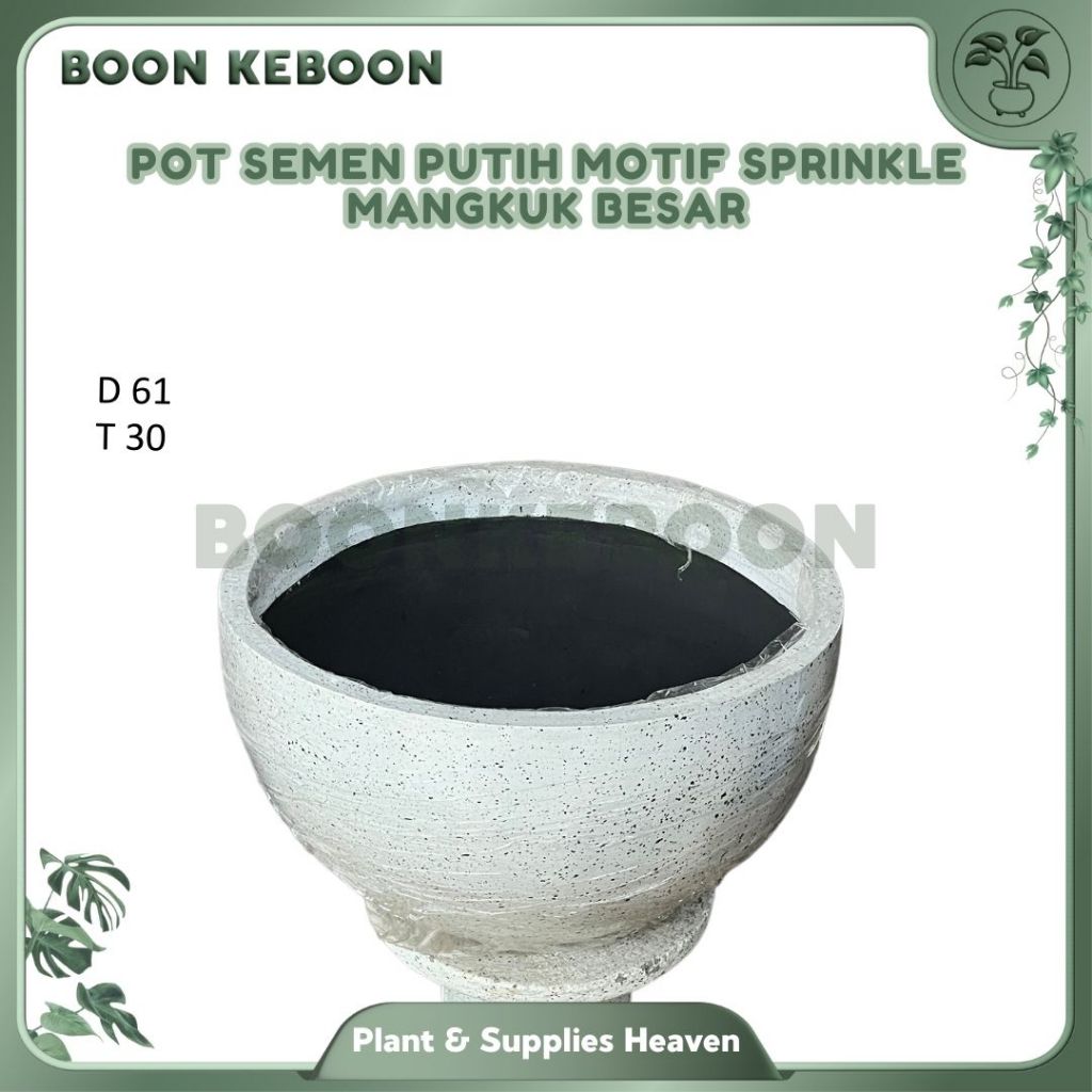 Pot Semen Putih Motif Sprinkle Mangkuk Besar
