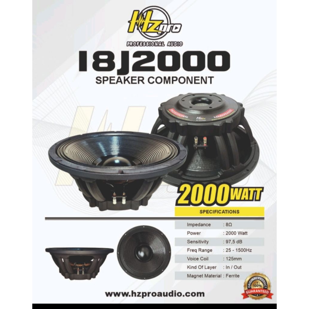 speaker hz pro 18" hz j2000 . hzpro j2000
