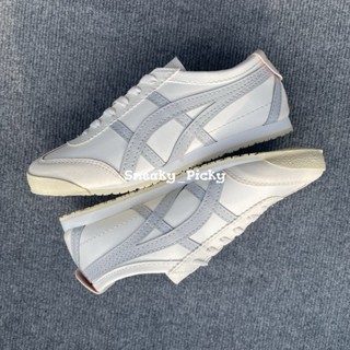 Sepatu Onitsuka Tiger Mexico 66 Cream Abu Bahan Kulit Sintetis Bertali Sneakers Pria Wanita Premium 