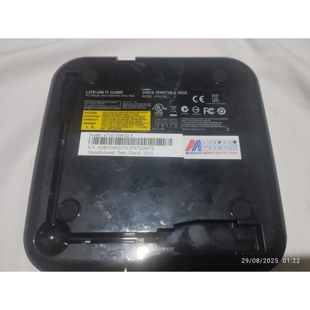 LiteOn external CD DVD drive eTAU 108