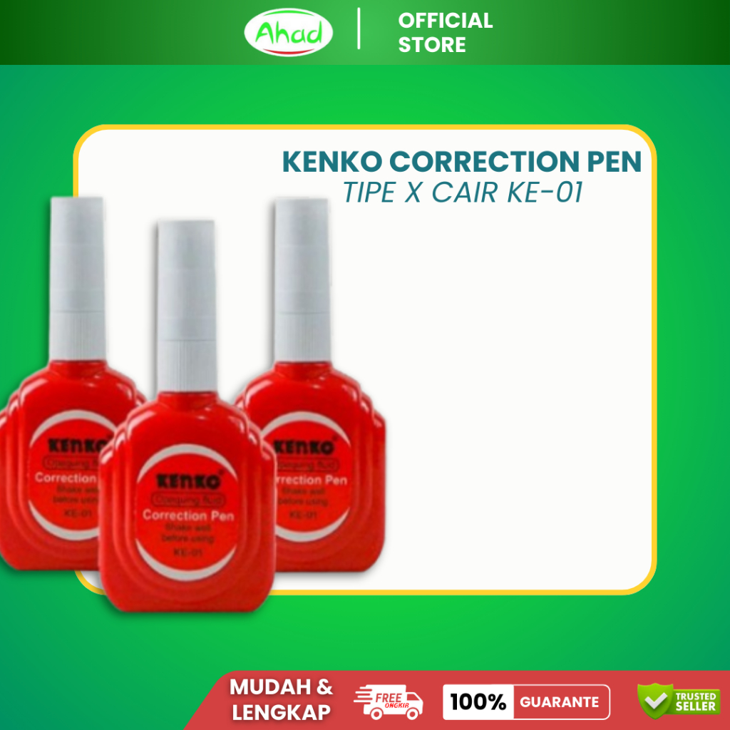 

Correction Pen Kenko KE-01 | Penghapus Pulpen Tipe X Cair 1 Pcs | Tipe ex