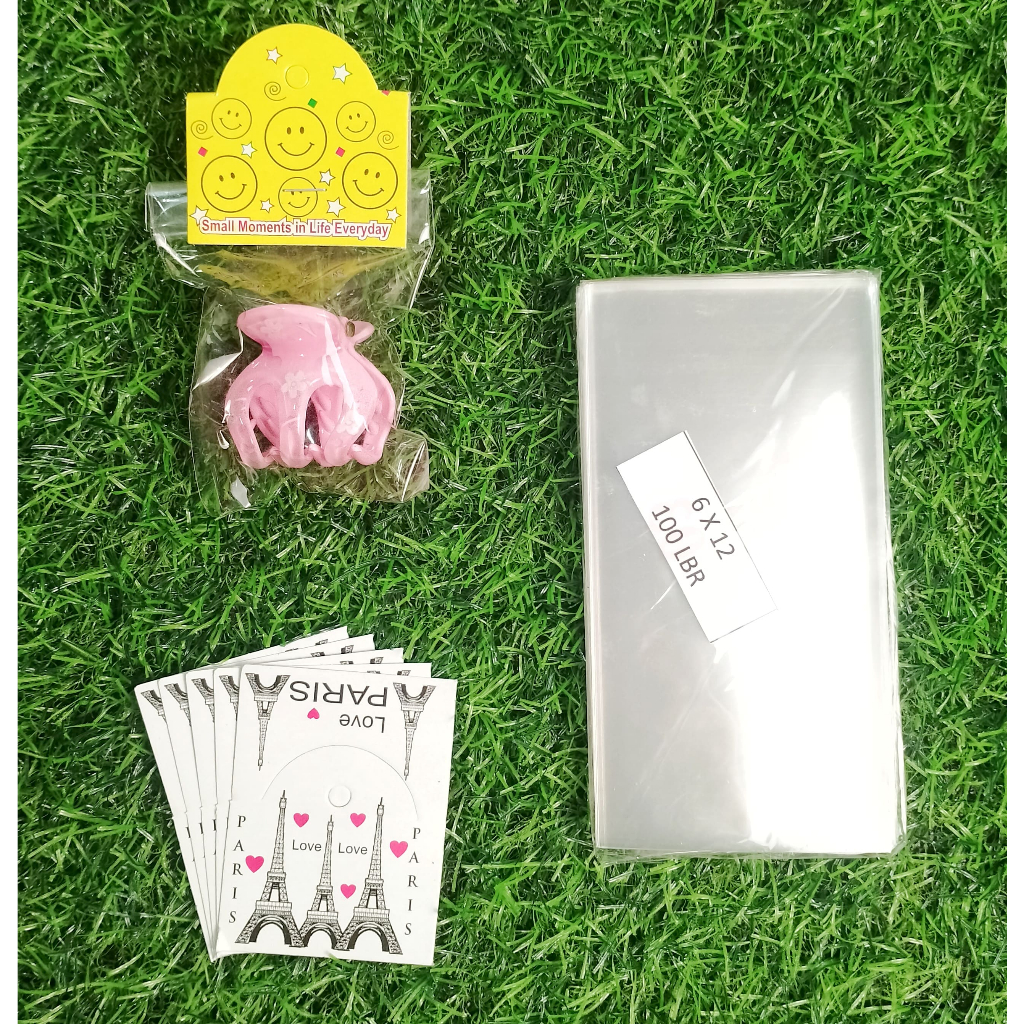 100 set Plastik dan Kertas Label Aksesoris Jedai 3 cm Kemasan Plastik Aksesoris