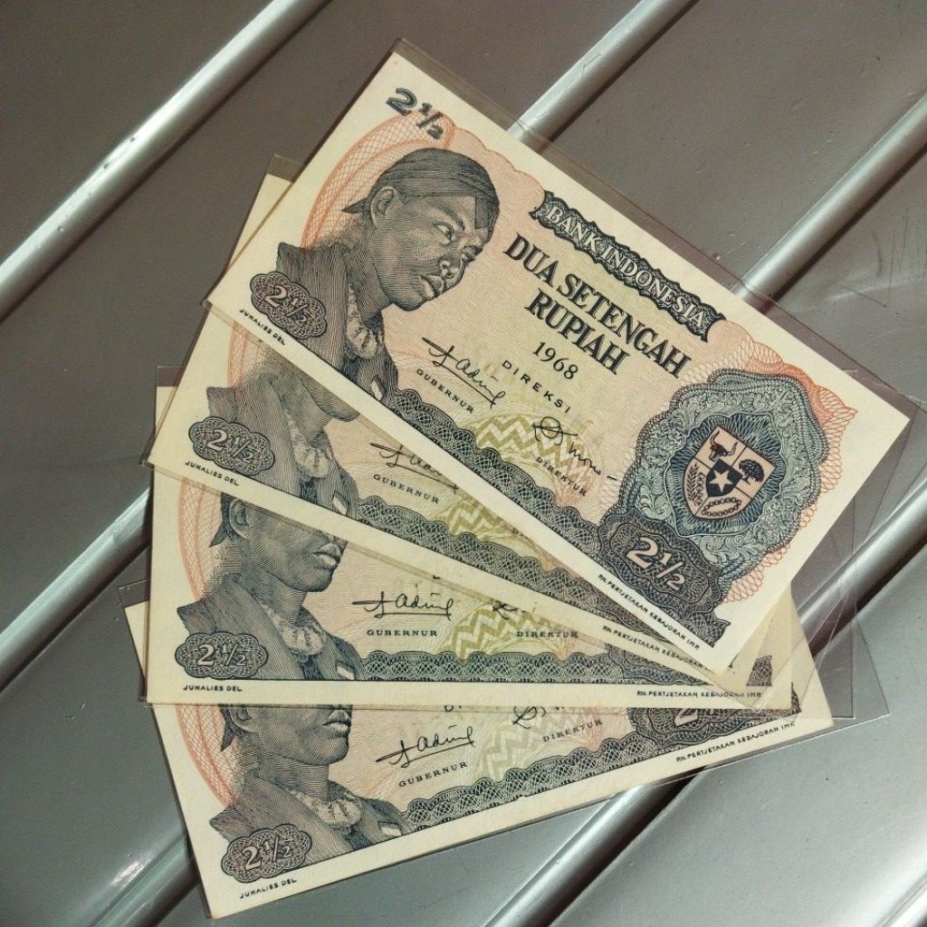 2,5 rupiah seri Sudirman 1968 gres baru UNC asli