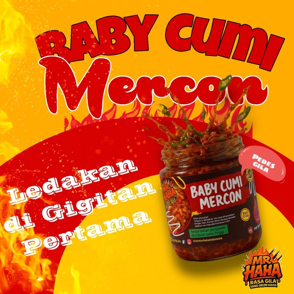 

Baby Cumi Mercon MR Haha Olahan Pedas Halal Praktis Tinggal Makan