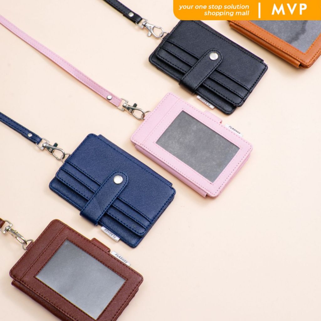 

MVP ID Card Layton Kancing Samping Nametag Gantung Dompet Kartu Lanyard Name Tag ID Card Pria Wanita