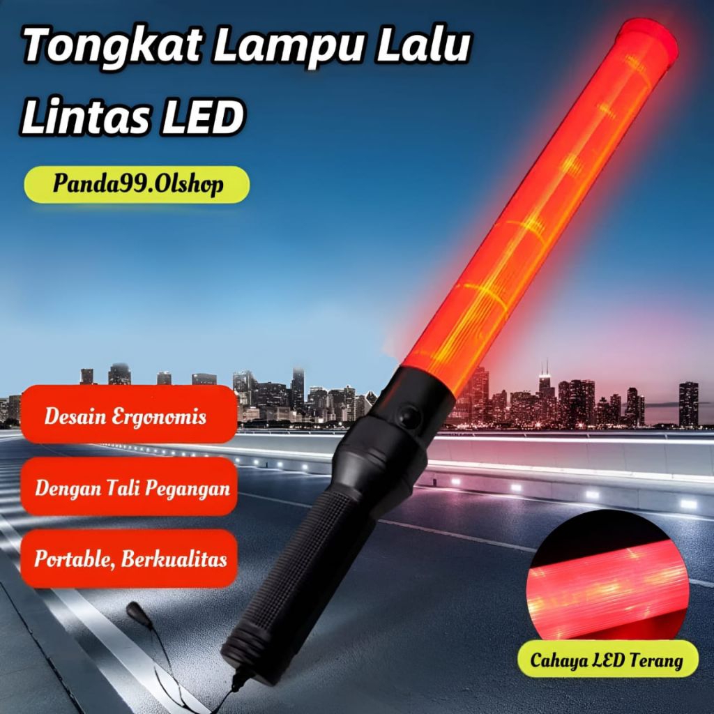 Lampu Lalu Lintas Tongkat Lalin Nyalah Merah