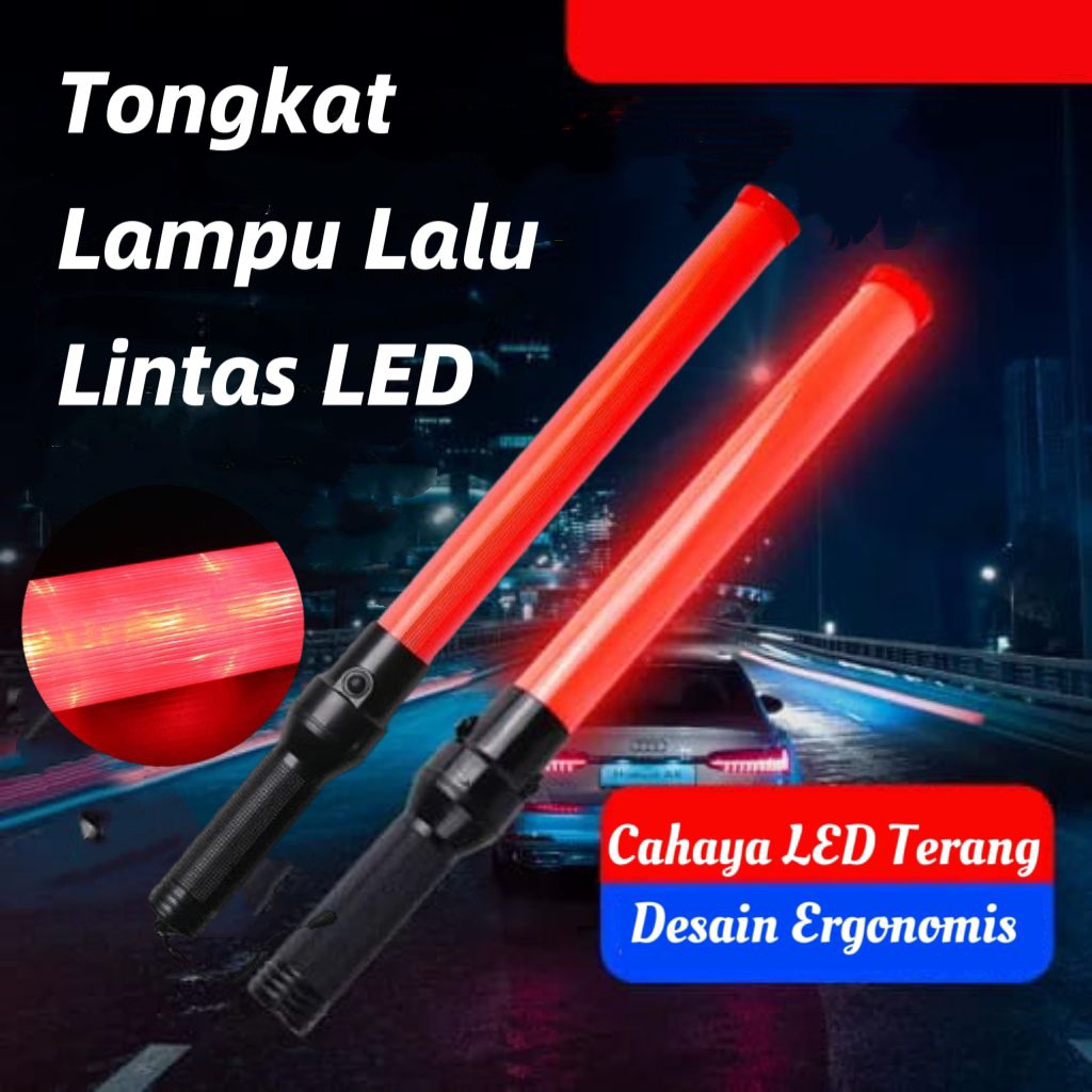 Tongkat Lalin Stik Parkir Lampu Senter Lalu Lintas  Polis Swat •makasih