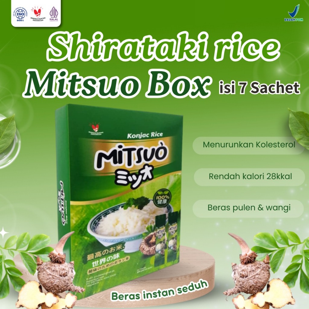 

Mitsuo Beras Porang Kemasan Dus Box Isi 7 Sachet