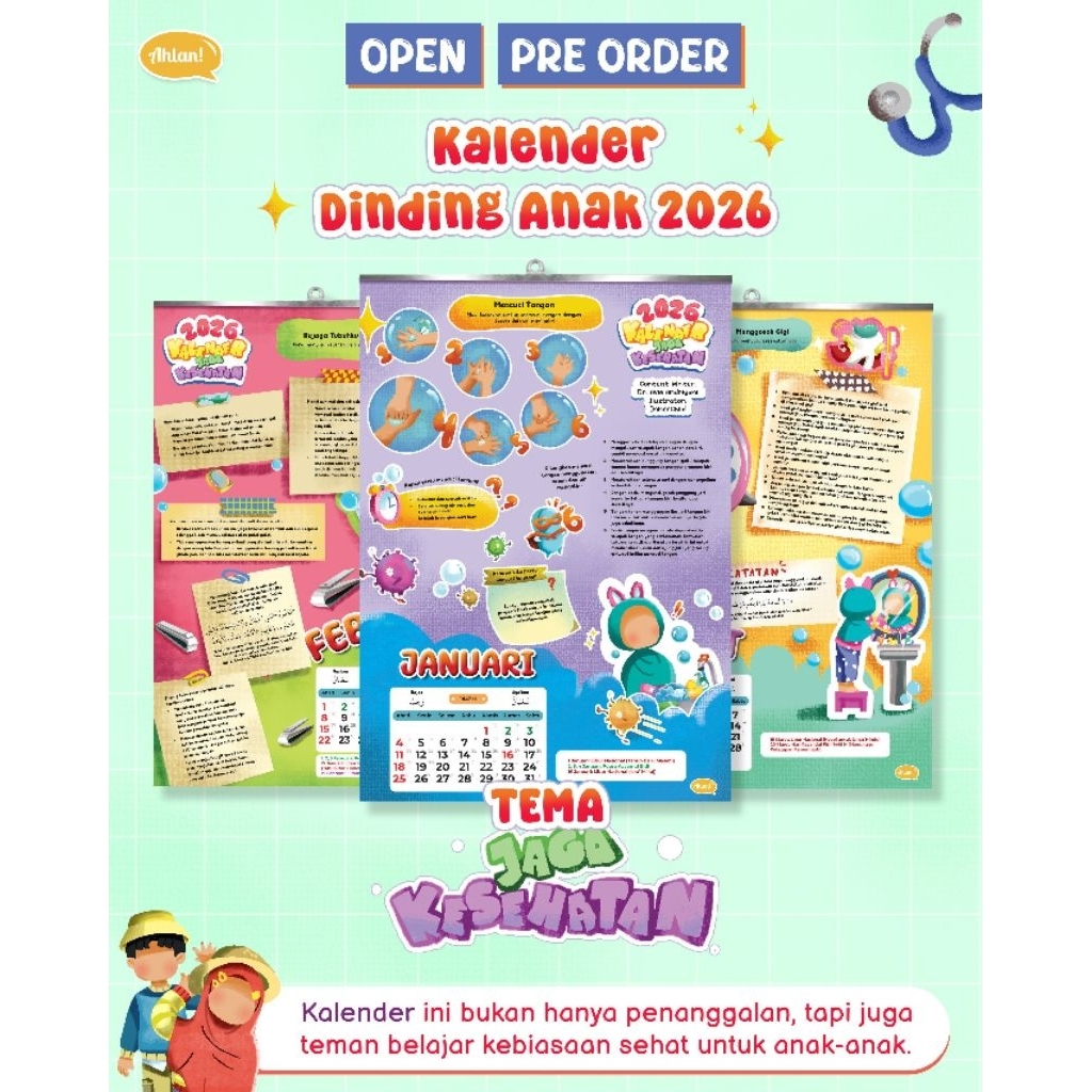 PRE ORDER Kalender Dinding Anak 2026. Ahlan.  CPB