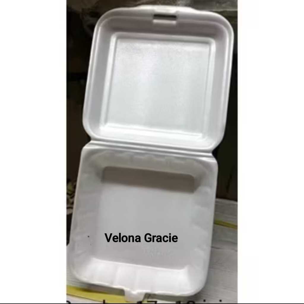Gabus TF3 Polos isi 100 pcs Kotak Makan Styrofoam Nasi