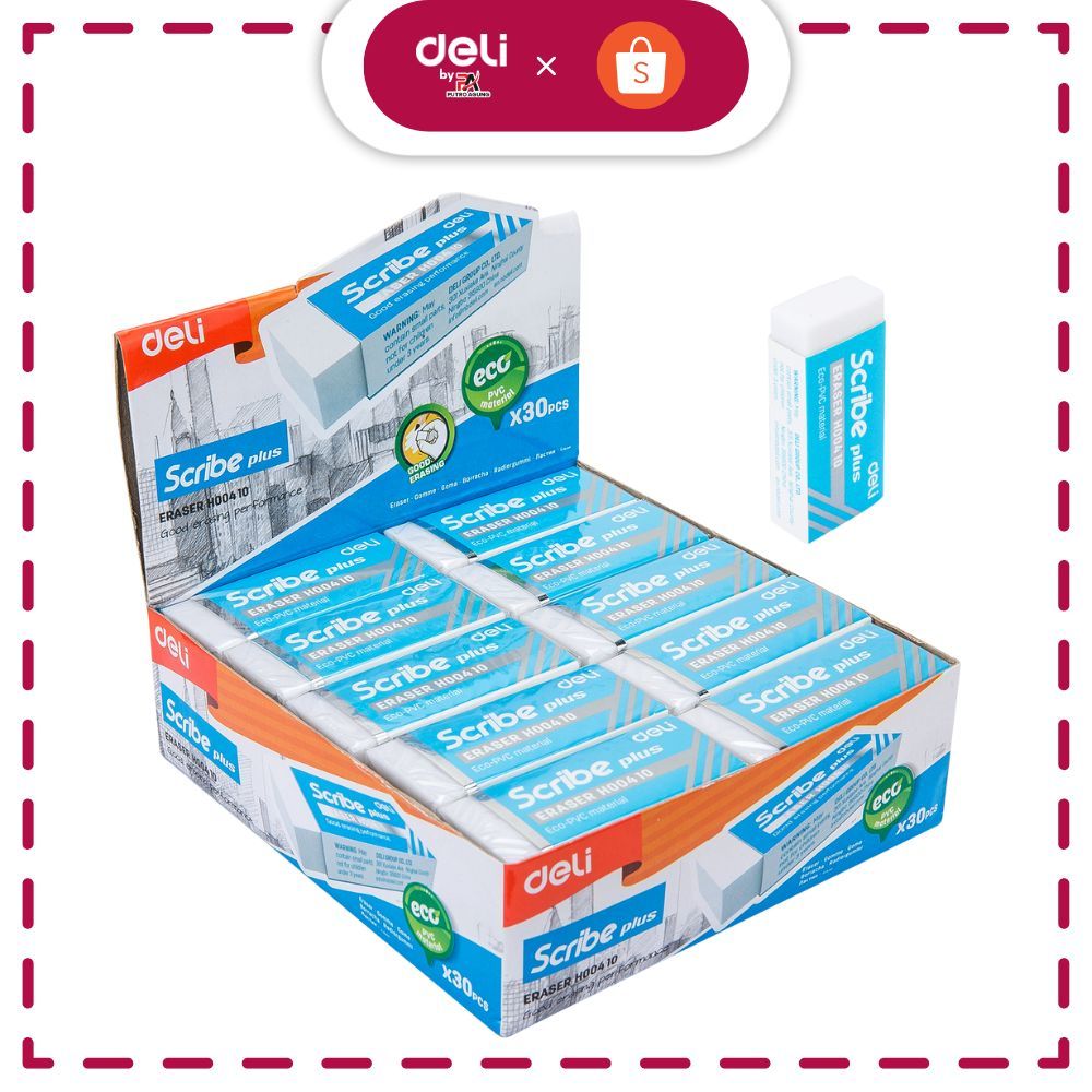 

Deli Penghapus Eraser Scribe 60 24 12mm Bersih Clean Putih White EH00410