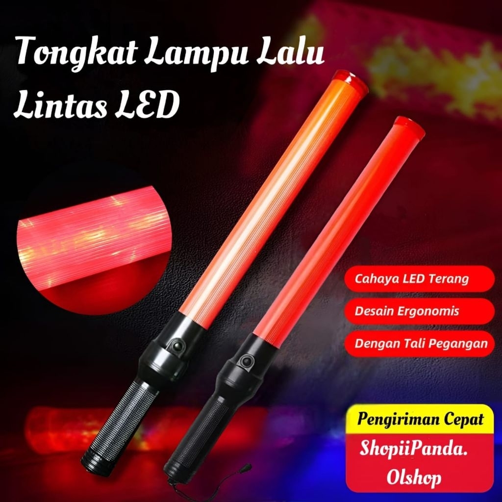 Tongkat Lalin Stik Parkir Lampu Senter Lalu Lintas  Polis Swat•shopiipanda