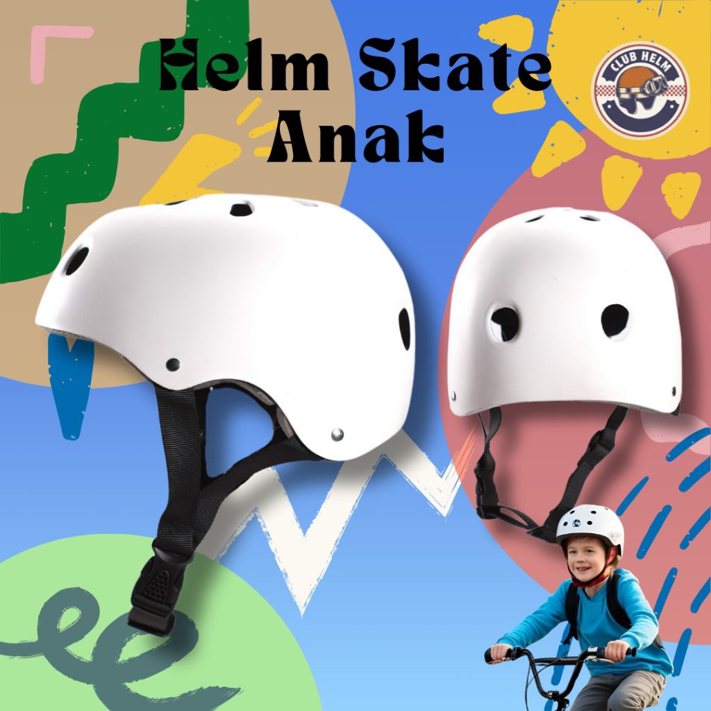 Helm Skate Half Sepeda Anak Skateboard Berbagai Warna - Instant