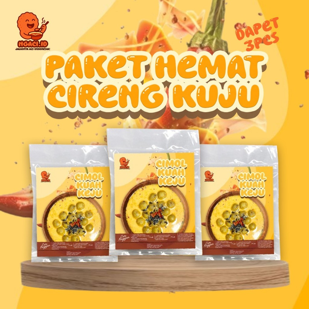 

NGACI Paket Hemat 3Pcs Cireng Kuah Keju - Ngeju Banget - Creamy - Cheesy - Spicy - Viral