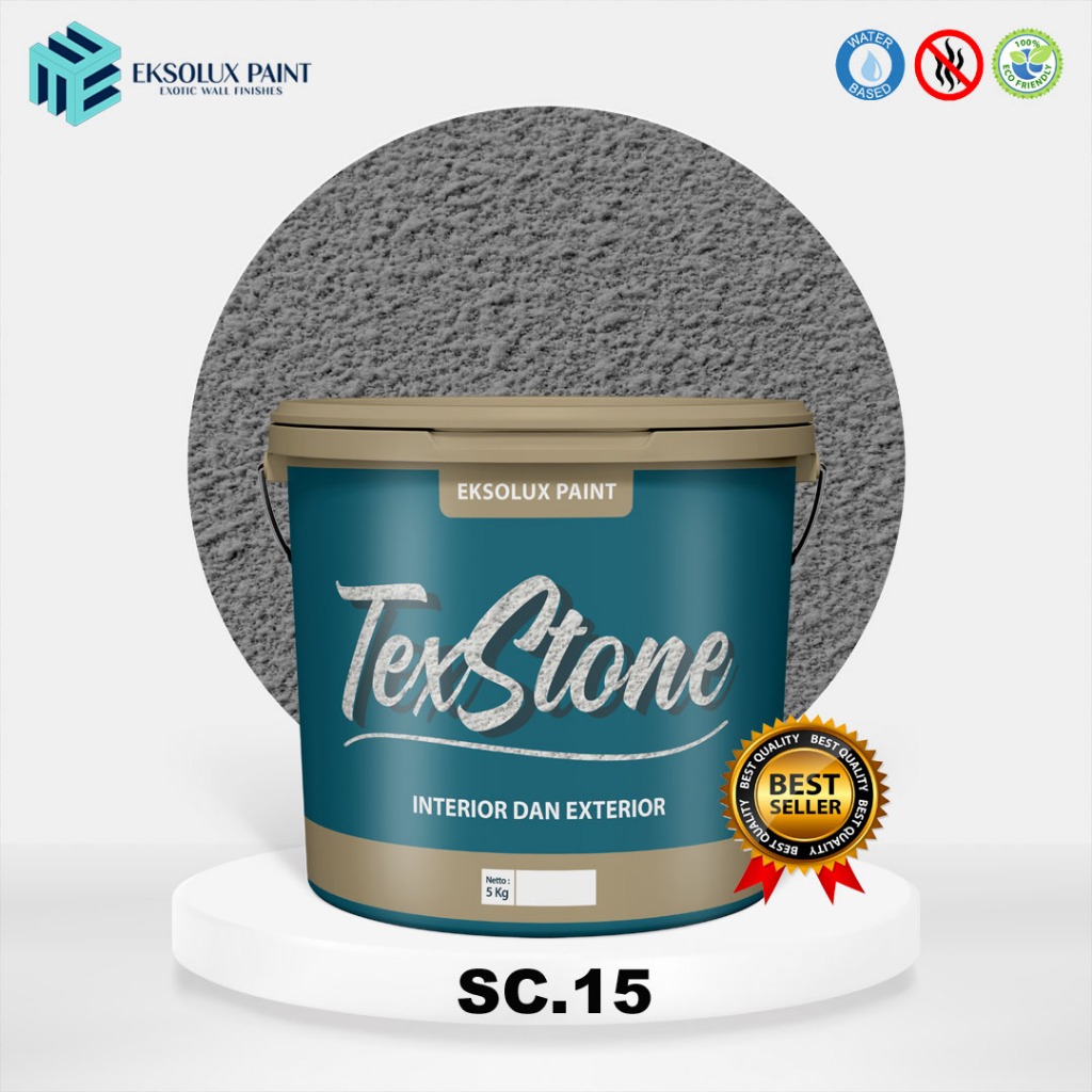 Cat Texture Dinding Pasir Kamprot INTERIOR EXTERIOR Berat 5 Kg/Cat Tembok/Cat Pasir Kamprot TEXSTONE