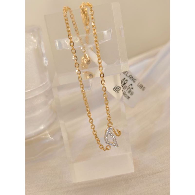 gelang emas 8k model variasi serut angsa mt. putih