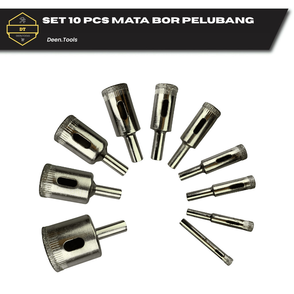Mata Bor Pelubang Kaca Keramik dan Granit ( Paket Set 10 Pcs )