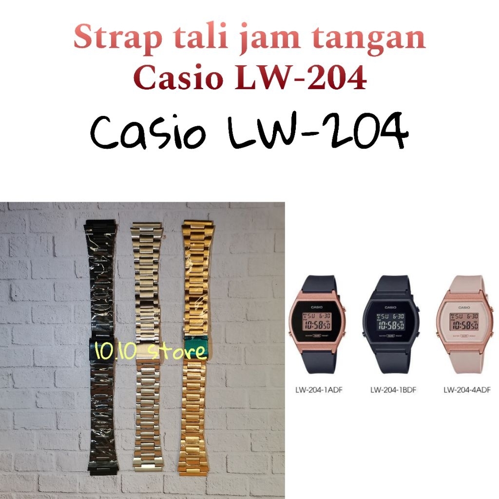 Strap tali jam tangan rantai stainless utk jam tangan Casio LW-204 casio LW204 casio LW 204