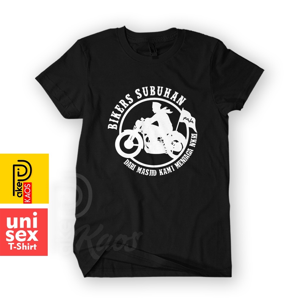 Kaos Pria BIKERS SUBUHAN DARI MASJID KAMI MENJAGA NKRI Dewasa Baju Atasan Unisex PakeKaos
