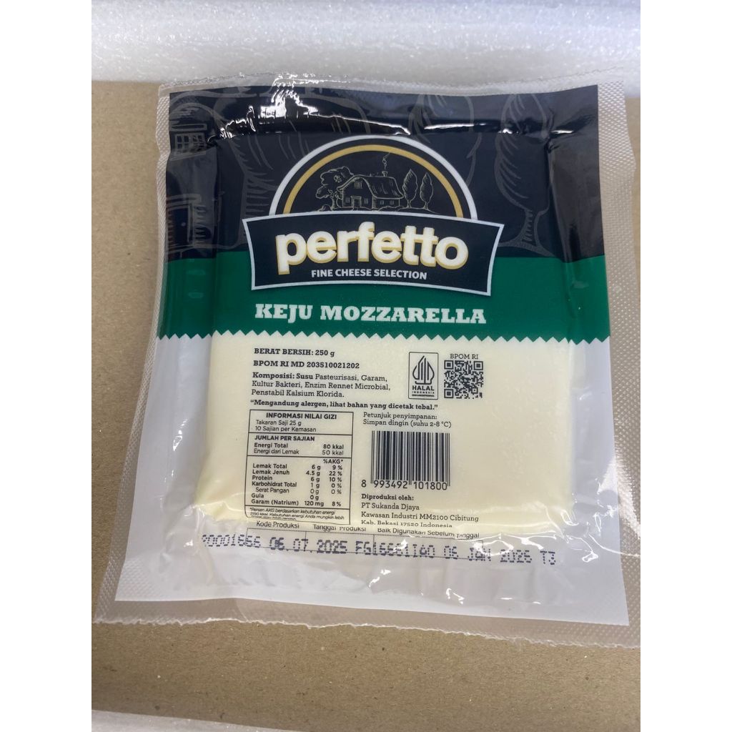 

KEJU MOZARELLA PERFETTO 250GR / Keju Mozzarella Perfetto 250gr Murah Import Exp Lama Halal