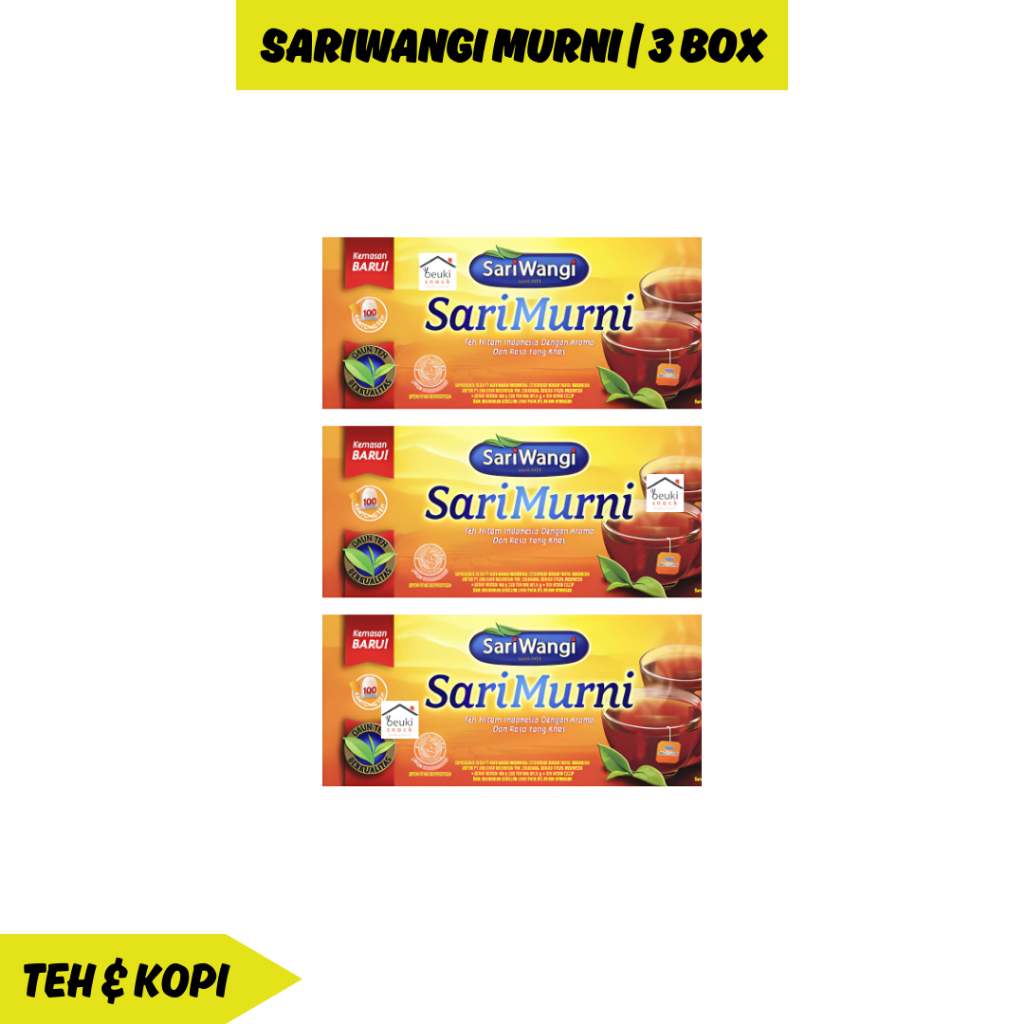 

3 BOX Sariwangi Teh Murni Kemasan Box Isi 25 Teh Celup