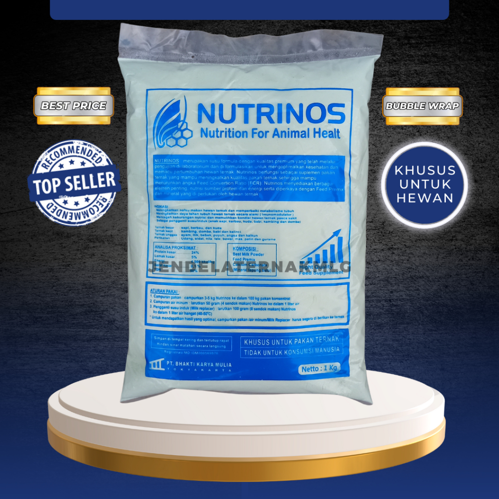 NUTRINOS 1 KG - Susu Pengganti Susu Induk Dalam Kemasan Untuk Hewan Ternak.