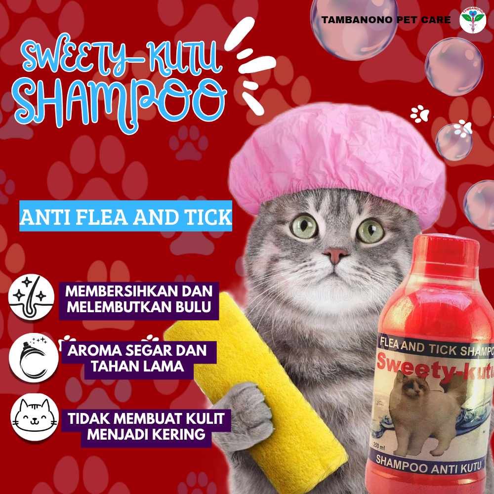 TAMBANONO Sweety Kutu Shampoo - Shampoo Anjing & Kucing Anti Kutu 250ml